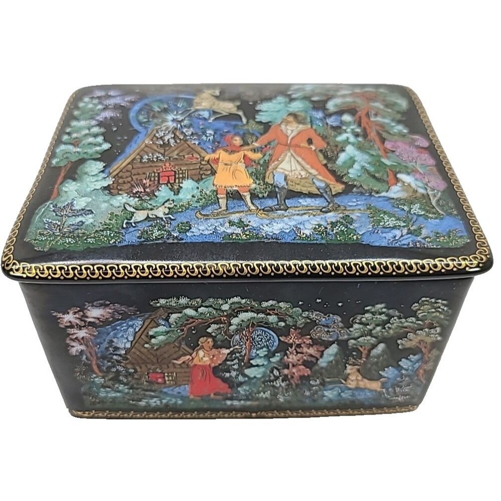 USSR 1990 SILVER HOOF Russia Trinket Box Palekh Vladimir Vlezko Limited Ed.